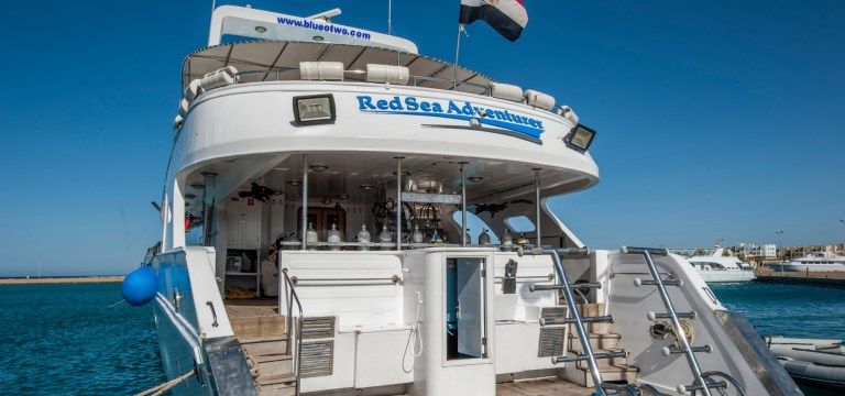 The open deck area of the Red Sea Adventurer