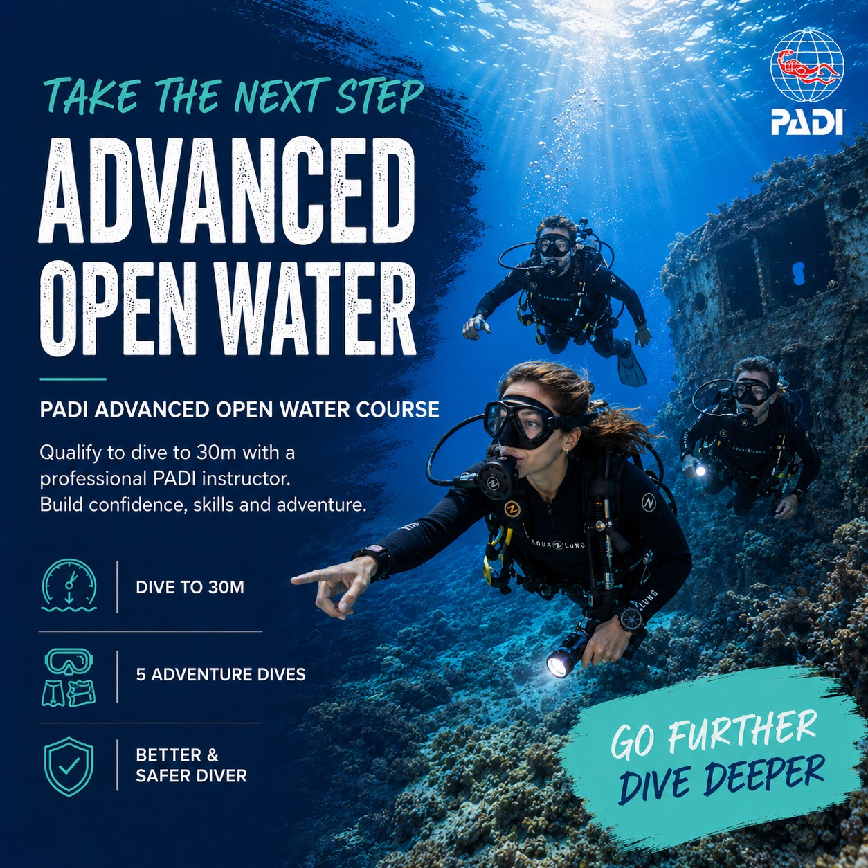 PADI advanced open water course