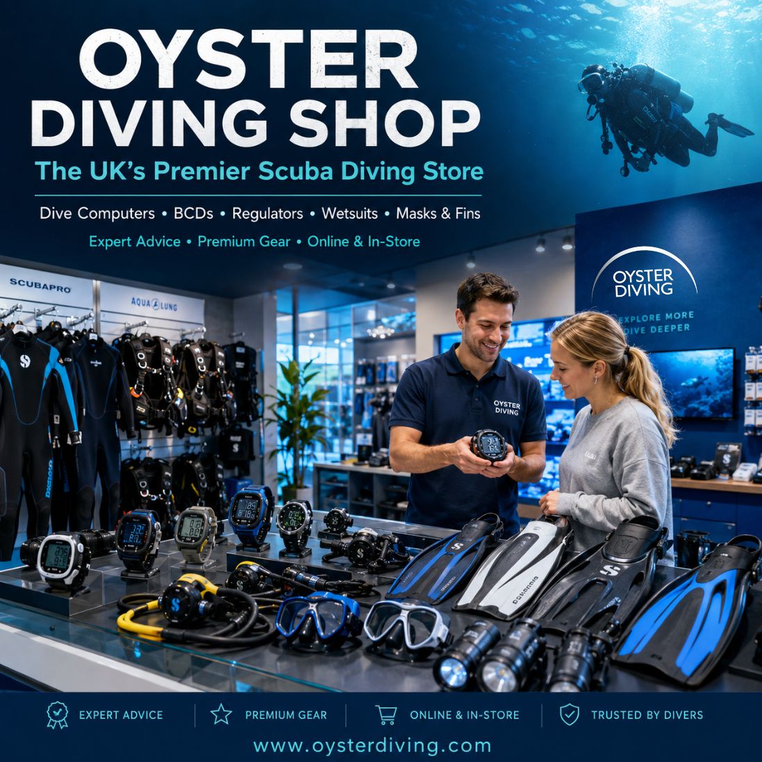 oyster diving shop selling top equipment