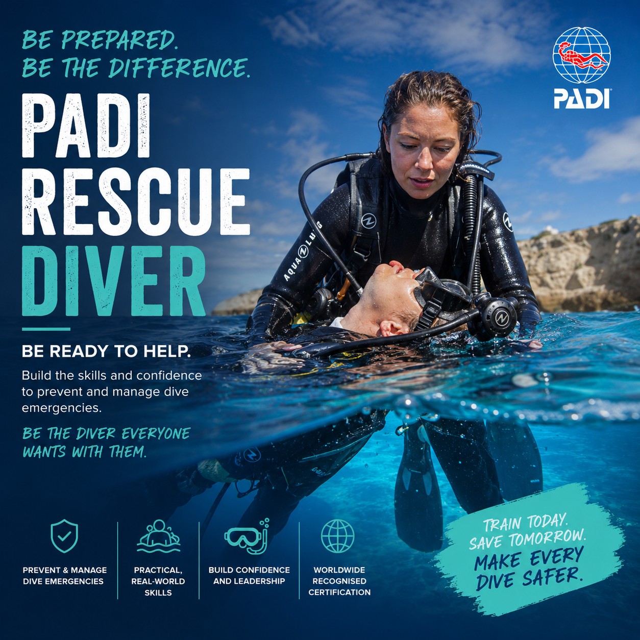 PADI Rescue Diver Course in London and S.E. Englad