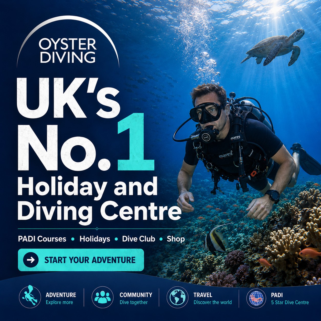 Oyster Diving the UK's No.1 scuba diving courses and holiday centre
