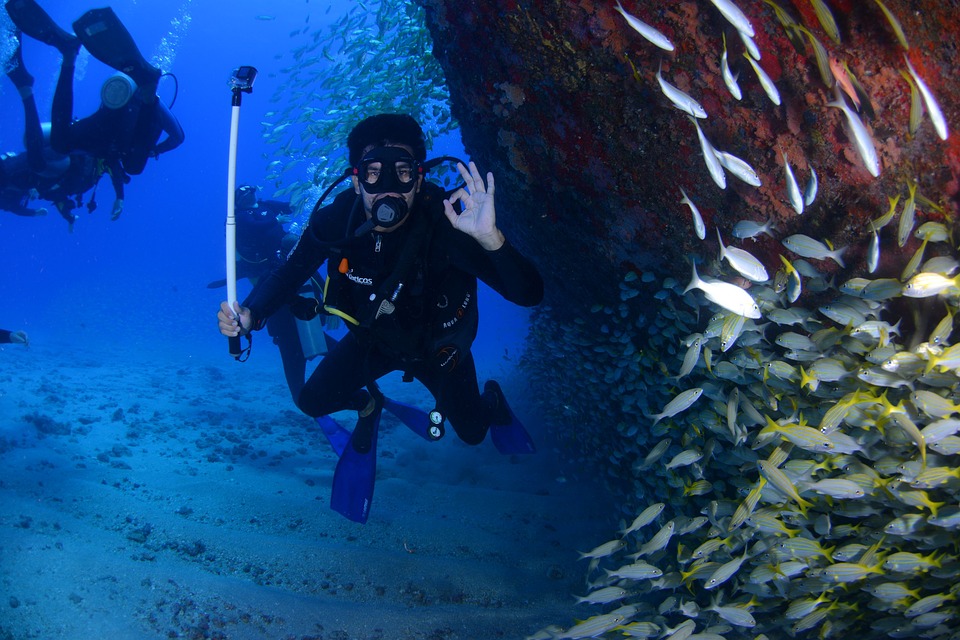 Man scuba diving